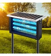 Powerful Solar Bug Zapper Outdoor with 3 LED Tube, Mosquito Zapper Waterproof Poartable Rechargea...