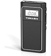 TOMASHI Mini Portable FM Radio with USB Charging, Pocket Radio with Micro SD Playback, USB File T...