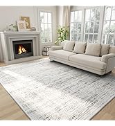 8x10 Area Rugs Washable Rug: Anti-Skid Abstract Modern Living Room Rug Soft Thin Carpets Indoor F...