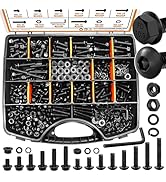 mankk 700PCS M6 Flange Bolt and M6 Button Head Hex Socket Cap Screws Assortment Kit M6×1.0 (10mm ...