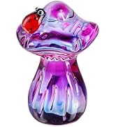 H&amp;D HYALINE &amp; DORA Crystal Mushroom Ladybug Figurine Handmade Glass Plant Figurine Collectible Ki...