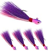 9KM DWLIFE Bucktail Jigs Jig Heads Saltwater Buck Tail Fishing Lure Crappie Hair Jigs Bass Walley...