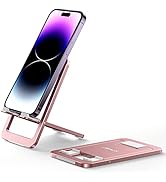 JSAUX Cell Phone Stand, Foldable Aluminum Adjustable Phone Holder for Desk Portable Travel Holder...