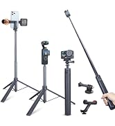 XIXAN 3-in-1 Lightweight Invisible Selfie Stick Tripod Stand with 63"(160cm) Extension and 1/4" s...