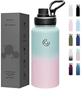 Sports Water Bottle 32oz, Insulated Water Bottle with Straw,Stainless Steel,Simple Modern,Suitabl...