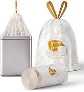 VOK 13 Gallon Trash Bags with Lemon Print &amp; Drawstring, Tear-Resistant Tall Kitchen Garbage Bags,...