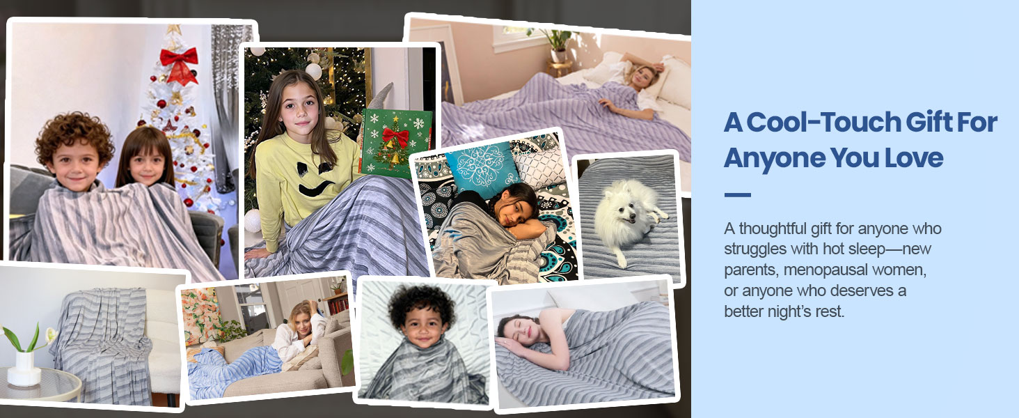 Cooling Striped Blanket