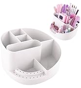 MelodySusie Nail Art Tools Storage Box with 18 Holes &amp; 7 Compartments,Sturdy Large Capacity and C...