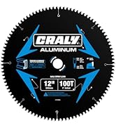 CRALY 12 Inch 100 Teeth Aluminum and Non-Ferrous Metal Cutting Circular Saw Blade, 1 Inch Arbor, ...