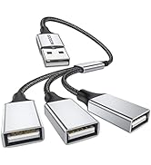 MOGOOD 3 in 1 USB Splitter Cable, Portable USB 2.0 Hub for Charging, Data Transfer, Laptop, Mac
