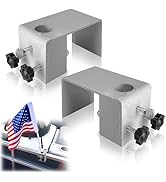 Desunqin 2PCS Pontoon Boat Flag Pole Mount for 0.9" Flag Pole, 2" Square Rail, Adjustable, Heavy ...