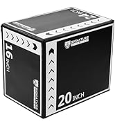 Fitvids Plyo Box, 3-in-1 Foam Plyometric Jump Box, 16”x20”x24” Box Jump for for Home Gym Training...