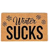 BIRDROCK HOME Winter Sucks Coir Doormat - 18 x 30 Inch - Funny Door Mat - Standard Welcome Mat - ...