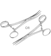 MJW Precision Kelly Forceps Locking Tweezers Clamp Hemostat Forceps Piercing Pliers Curved 6-Inch