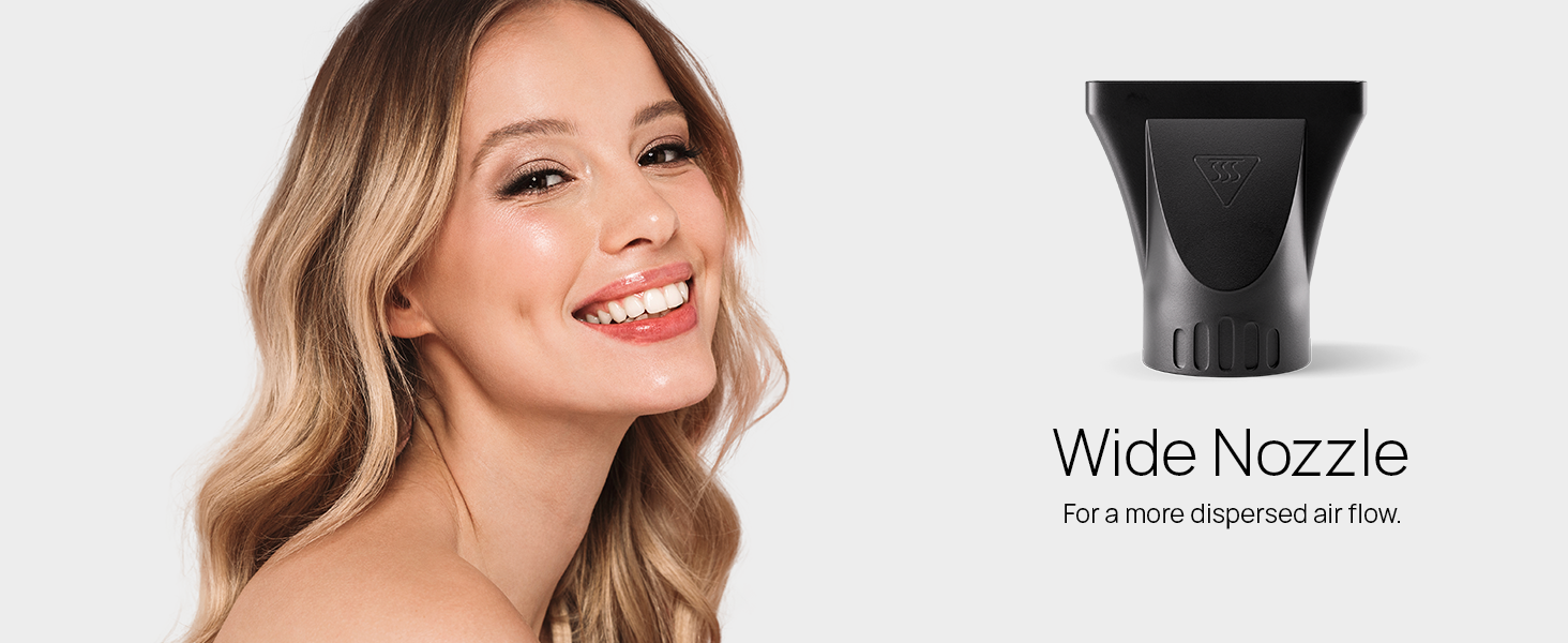 Ionic Salon Hair Dryer - Black 2 nozzles (Premium A+) Wide Nozzle
