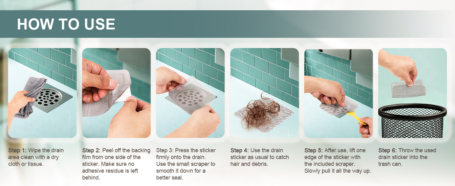 disposable hair drain stickers