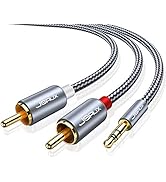JSAUX 25ft/7.5M Aux to RCA Headphone Male to Male Jack Adapter Nylon Braided 1/8 to RCA Audio Y C...