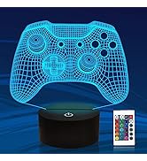 Gamepad 3D Illusion Lamp, Attivolife Controller Night Light with Remote Control + Timer 16 Color ...