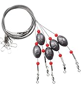 CWSDXM Fishing Egg Sinker Weight Rigs 5pcs Flounder Rig Saltwater Fishing Wire Leader with Egg Si...