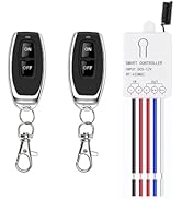 Wireless Relay Switch 12V, 2 Way Mini Wireless Switch, DC3.6V/5V/12V/24V 20A Relay, RF Remote Con...