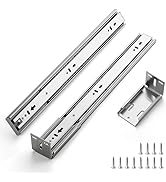 22 Inches Drawer Slides - 10 Pairs Soft Close Drawer Slides Heavy Duty Side Mount Ball Bearing Br...