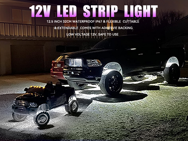 12V Led Light Strip 32CM Waterproof Led Light Strips for Cars Motorcycles