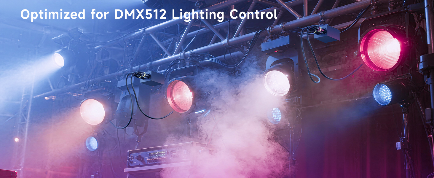 Cost-Effective 2-Pack 3 Pin to 5 Pin DMX Cables for Lighting Systems and AV Gear