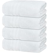 Tens Towels Pack of 4 Soft Bath Towels, 100% Cotton, 27 x 54 Inches, Lightweight &amp; Quick-Dry, Ide...