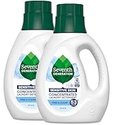 Seventh Generation Concentrated Laundry Detergent Liquid Free &amp; Clear Fragrance Free 40 Fl Oz (Pa...