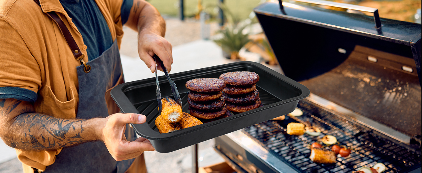 black serving tray with lid