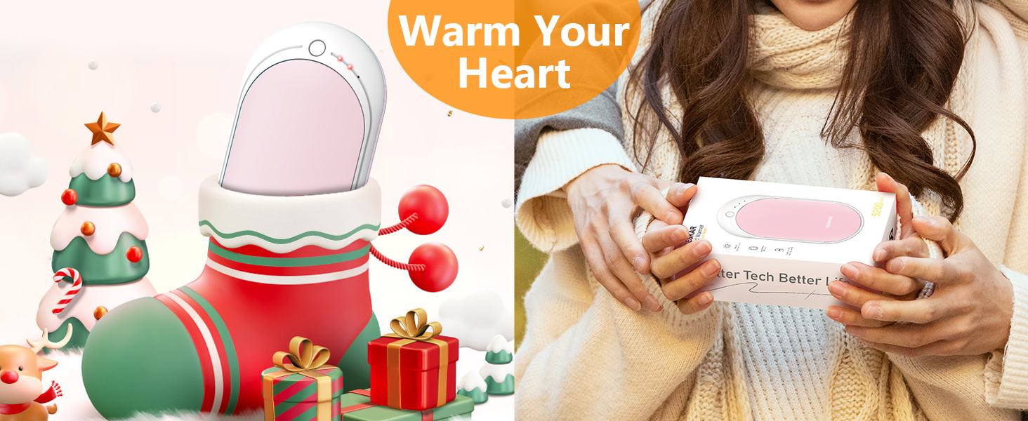 Rechargeable Hand Warmer, 5200mAh Electric Hand Heater