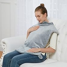 CAROMIO Heating Pad for Back Pain Relief neck shoulder pads