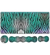 NXZGO Ergonomic Gaming Mouse Pad &amp; Keyboard Wrist Support Set | Desk Mat with Green Zebra Stripes...