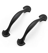 Ravinte 30 Pack Solid 3 Inch Rounded Foot Arch Kitchen Cabinet Handles Matte Black Curved Cabinet...