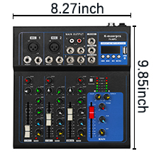 SIZE OF 4-CHANNEL MIXING CONSOLE