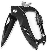 FUNBRO Multitool Carabiner with Pocket Knife, EDC Carabiners Keychain with Folding Knives, Bottle...