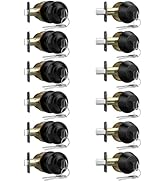 AEEKEL 6 Pack Keyed Alike Exterior Door Knob with Lock, Single Cylinder Deadbolt Lock and Entry D...