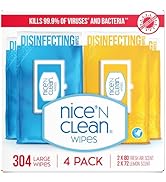Nice 'N Clean Disinfecting Surface Wipes 304ct | Cleans &amp; Disinfects Home &amp; Kitchen Surfaces | Fr...