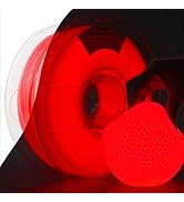 AMOLEN 95A TPU 3D Printer Filament, 1.75mm Glow in The Dark Red, Soft TPU Flexible 3D Printing Fi...