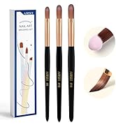AIRSEE 3Pcs Acrylic Nail Brush Set, Size 8/10/14 Professional Nail Brushes for Acrylic Applicatio...