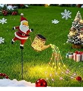 Christmas Claus Solar Kettle Lights, Garden Lawn Decorative Lights, Santa Watering Can, 2025 Upgr...