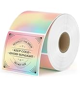 MUNBYN 2x2 Thermal Sticker Labels, Rainbow Color Square Thermal Labels for Small Business, Logo D...