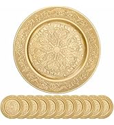 Cididu 12 Pack Gold Charger Plates, 13 Inch Gold Round Chargers for Dinner Plates, Decorative Din...