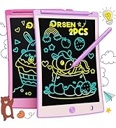 ORSEN 2 Pack LCD Writing Tablet for Kids, Colorful Doodle Board Drawing Pad for Kids, Learning Ed...