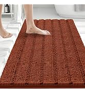 Bcoimo 36"×24" Chenille Bath Mat – Non-Slip with Backing Bath Rug Ultra-Absorbent and Machine Was...