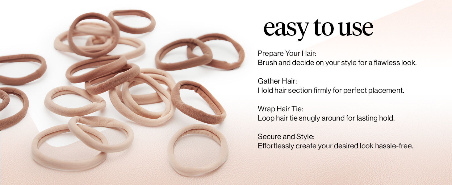 woman girl beuty kit mom little hair tie no crease thin rubber band big no breakage pony tails