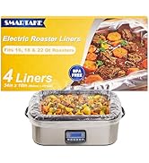 SMARTAKE Electric Roaster Liners, 4 Count Disposable Roaster Liners, Fits 16, 18, 22 Quart Roaste...