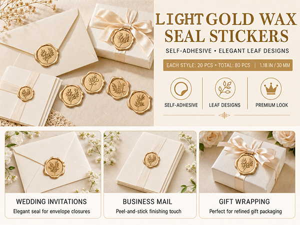 LIGHT GOLD WAX SEAL STICKERS