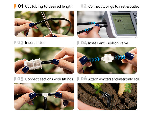 Dripline Tubing Setup