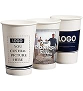 8 oz 12oz 16oz Custom Paper Cups, Personalized Disposable Cups With Photo/Logo/Text, Custom Dispo...